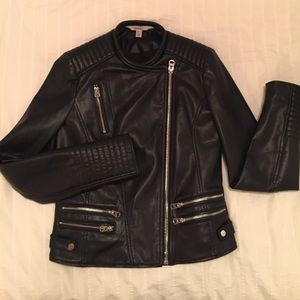 🎈Zara Black Leather Jacket - Size M 🎈